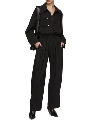 Figure View - Click To Enlarge - CO - Flap Collar Zip Up Jumpsuit