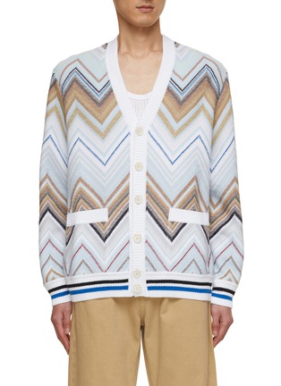 Main View - Click To Enlarge - MISSONI - Zig Zag Jacquard Knitted Cardigan