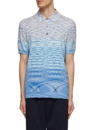 Main View - Click To Enlarge - MISSONI - Space Dye Gradient Short Sleeve Polo Shirt