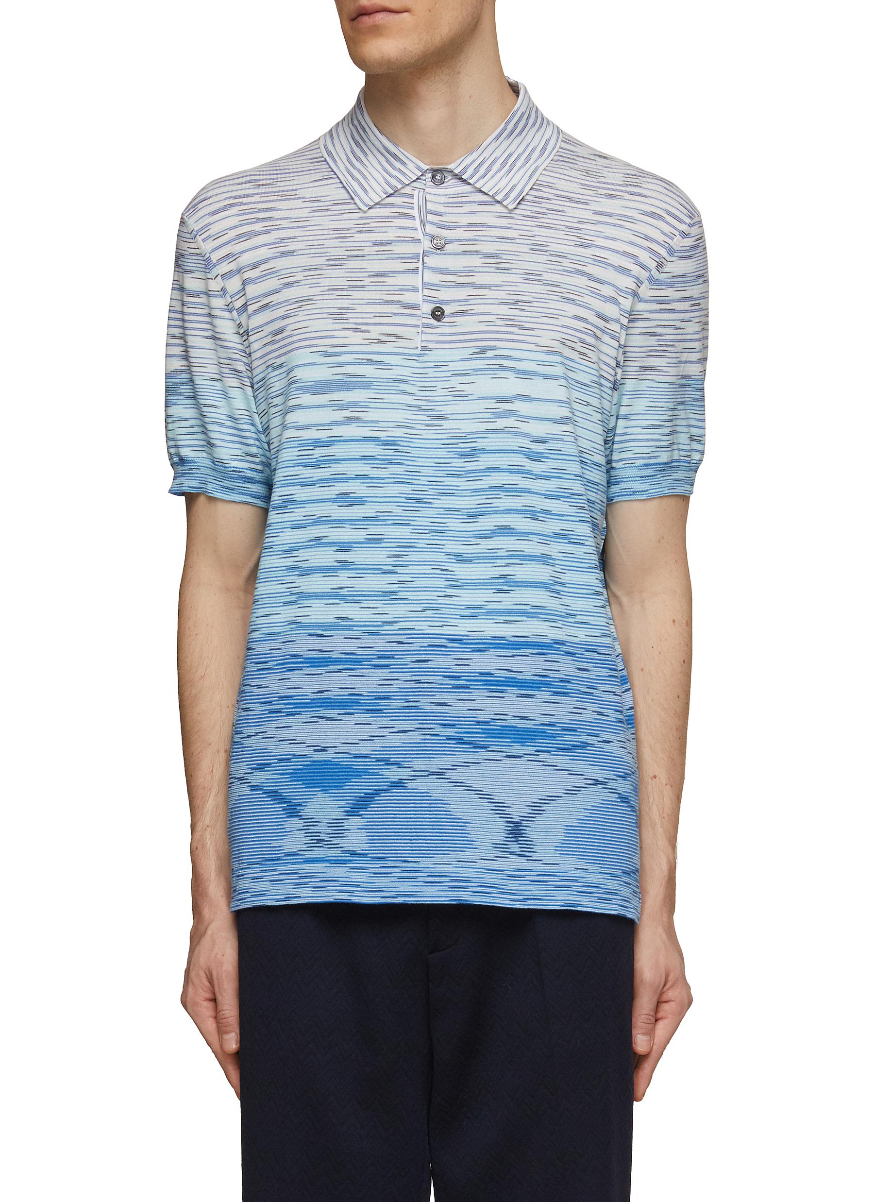MISSONI | Space Dye Gradient Short Sleeve Polo Shirt | Men | Lane 
