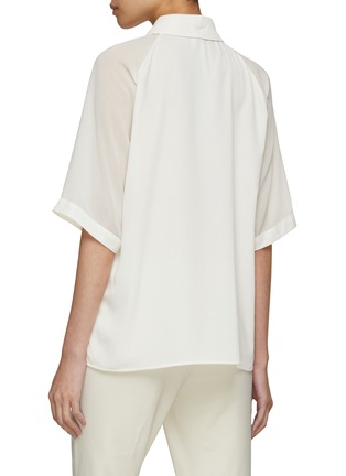 Back View - Click To Enlarge - MARELLA - Half Sleeve Matte Satin Shirt