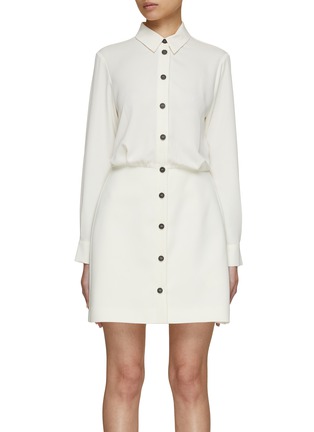 Main View - Click To Enlarge - MARELLA - Contrasting Buttons Pulled Waist Shirt Dress