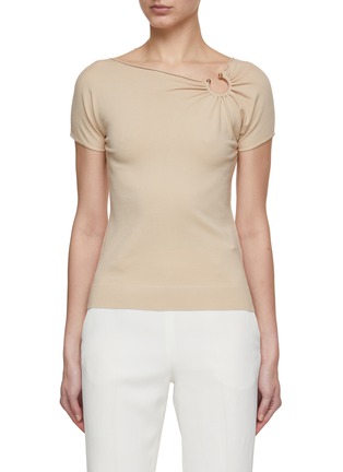 Main View - Click To Enlarge - MARELLA - Gold C Ring Knit Top