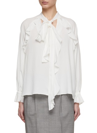 Main View - Click To Enlarge - MARELLA - Ruffled Tie Neck Blouse