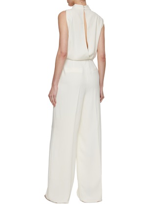 Back View - Click To Enlarge - MARELLA - Asymmetric Sleeve Satin Crepe Jumpsuit