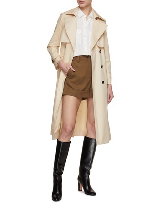 Figure View - Click To Enlarge - MARELLA - Gabardine Long Trench Coat