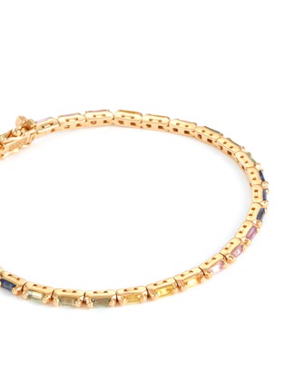 Detail View - Click To Enlarge - SUZANNE KALAN - Linear 18K Rose Gold Pastel Sapphire Tennis Bracelet