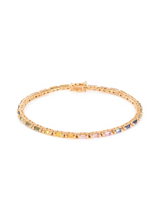Main View - Click To Enlarge - SUZANNE KALAN - Linear 18K Rose Gold Pastel Sapphire Tennis Bracelet