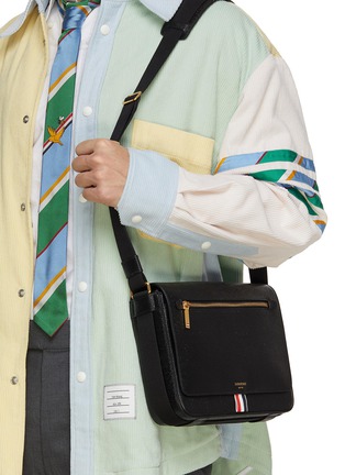 Figure View - Click To Enlarge - THOM BROWNE  - Leather Messenger Bag