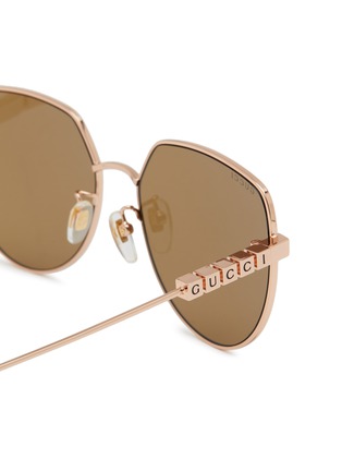Detail View - Click To Enlarge - GUCCI - Metal Geometric Sunglasses