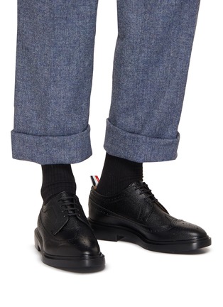 Figure View - Click To Enlarge - THOM BROWNE  - Wingtip Leather Brogue Derby Shoes