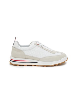 Main View - Click To Enlarge - THOM BROWNE  - Suede Panel Low Top Sneakers