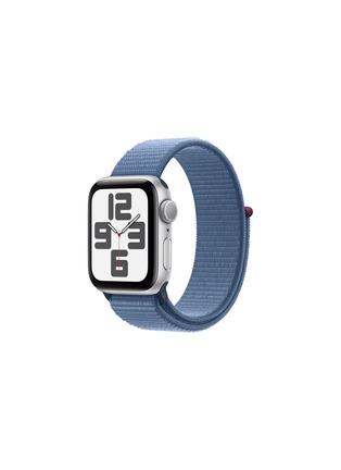 Main View - Click To Enlarge - APPLE - Apple Watch SE GPS — Silver Aluminium Case 40mm/Winter Blue Sport Loop