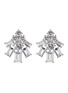 Main View - Click To Enlarge - CZ BY KENNETH JAY LANE - Cubic Zirconia Emerald Rhodium Plated Brass CZ Burst Earrings