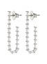 Main View - Click To Enlarge - CZ BY KENNETH JAY LANE - Cubic Zirconia Rhodium Plated Brass Baguette CZ Hoops Stud Earrings