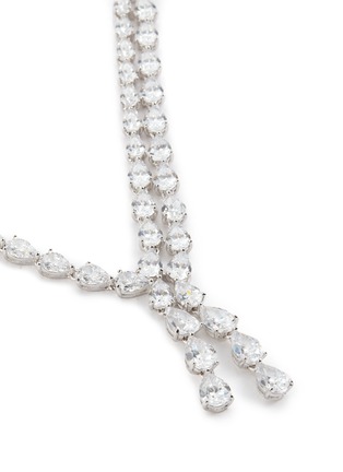 Detail View - Click To Enlarge - CZ BY KENNETH JAY LANE - Pear Cut Cubic Zirconia Y-Drop Necklace