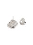 Detail View - Click To Enlarge - CZ BY KENNETH JAY LANE - Cubic Zirconia Rhodium Plated Brass Emerald Stud Earrings