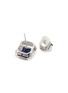 Detail View - Click To Enlarge - CZ BY KENNETH JAY LANE - Cubic Zirconia Rhodium Plated Brass Emerald Sapphire Stud Earrings