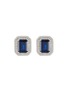 Main View - Click To Enlarge - CZ BY KENNETH JAY LANE - Cubic Zirconia Rhodium Plated Brass Emerald Sapphire Stud Earrings