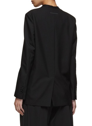 Back View - Click To Enlarge - MM6 MAISON MARGIELA - Lapelless Frayed Edge Blazer