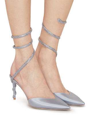 Luxury Cleo Crystal Embellished Black Strappy Sandals Heels