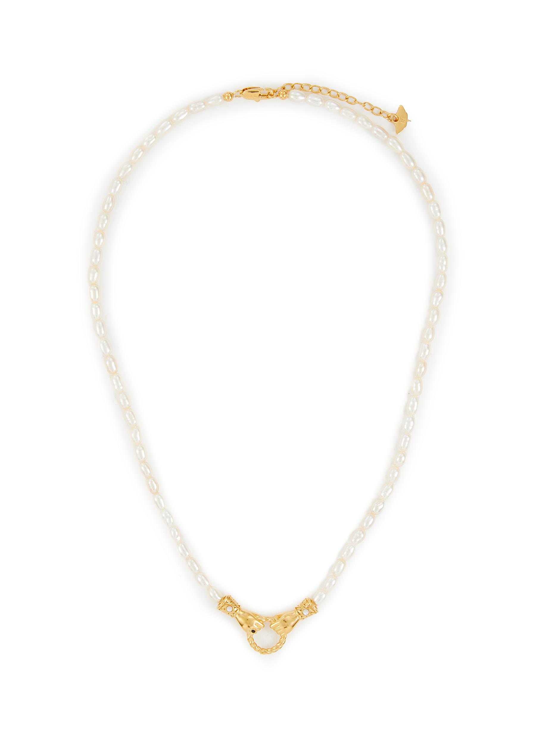 x Harris Reed In Good Hands Pearl 18K Gold Plated Brass Necklace