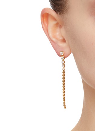Figure View - Click To Enlarge - MISSOMA - Beaded Stone Extra Long Drop Stud Earrings