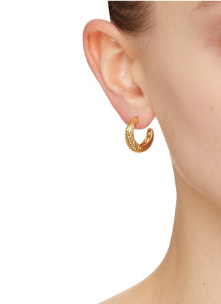 Figure View - Click To Enlarge - MISSOMA - Wavy Ridge 18K Gold Plated Small Hoop Earrings