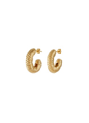 Main View - Click To Enlarge - MISSOMA - Wavy Ridge 18K Gold Plated Hoop Earrings