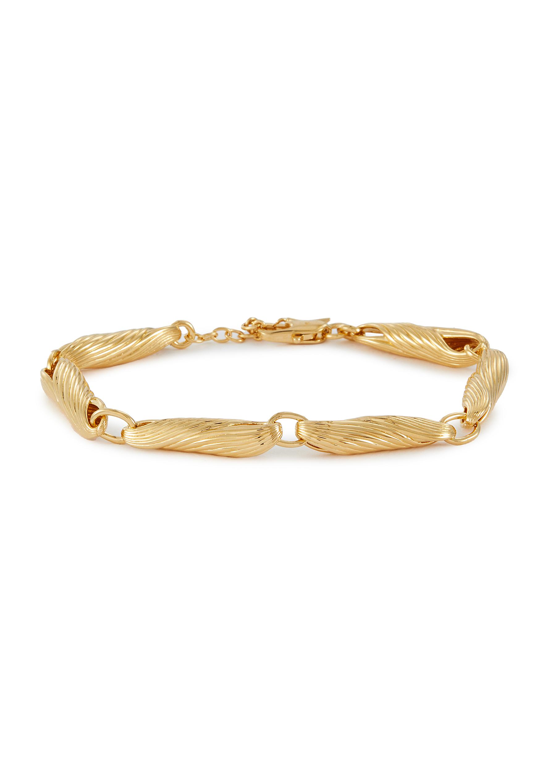 Wavy Ridge 18K Gold Plated Bracelet