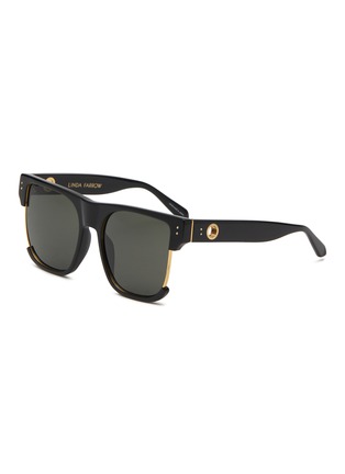 Main View - Click To Enlarge - LINDA FARROW - Lomas Acetate & Metal Square Sunglasses