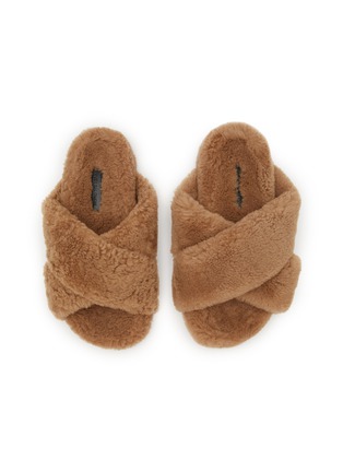 Detail View - Click To Enlarge - YVES SALOMON - Merinos Crisscross Fur Slide