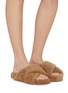 Figure View - Click To Enlarge - YVES SALOMON - Merinos Crisscross Fur Slide