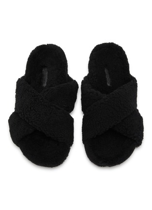 Detail View - Click To Enlarge - YVES SALOMON - Curly Merino Mules