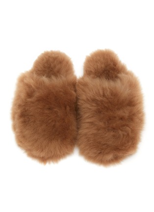 Detail View - Click To Enlarge - YVES SALOMON - Folk Shearling Fur Slides