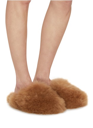 Figure View - Click To Enlarge - YVES SALOMON - Folk Shearling Fur Slides