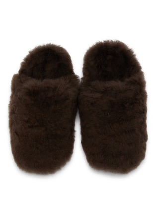 Detail View - Click To Enlarge - YVES SALOMON - Folk Shearling Fur Slides