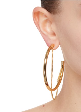 Figure View - Click To Enlarge - DEMARSON - Maxi Miley 12K Gold Plated Hoop Earrings