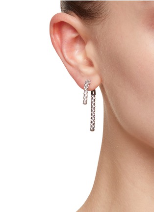 Figure View - Click To Enlarge - DEMARSON - Mini Pave Celeste Crystal Earrings