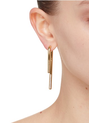 Figure View - Click To Enlarge - DEMARSON - Celeste Crystal Pave Earrings