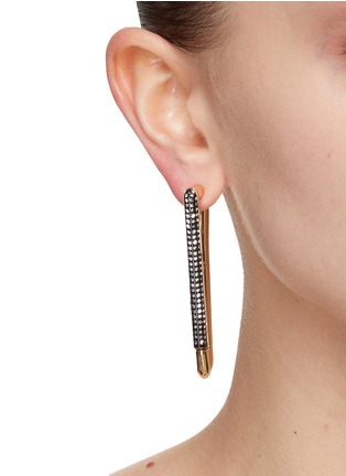 Figure View - Click To Enlarge - DEMARSON - Noir Vita Crystal Pave Earrings
