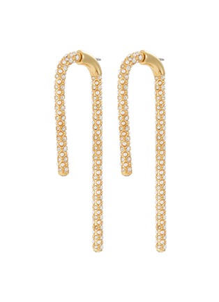 Main View - Click To Enlarge - DEMARSON - Celeste Faux Pearl Crystal Pave Earrings