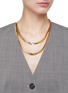 Figure View - Click To Enlarge - DEMARSON - Lisa Herringbone 12k Gold Plated Chain Layered Necklace