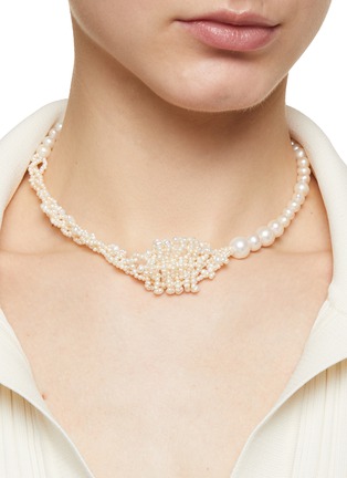 18ct White Gold Aquamarine & Diamond Necklace | Aspinal