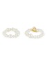 Detail View - Click To Enlarge - COMPLETEDWORKS - Freshwater Pearl Cubic Zirconia 14ct Gold Plated Vermeil Rings Set
