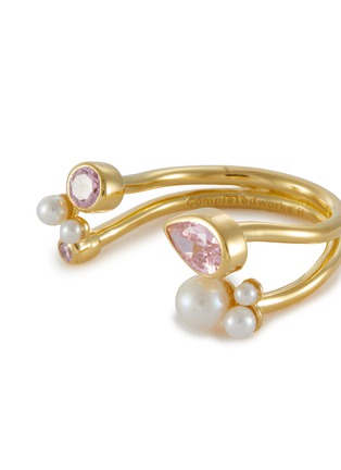Detail View - Click To Enlarge - COMPLETEDWORKS - Freshwater Pearl Pink Cubic Zirconia 18ct Gold Plated Rings