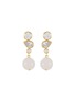 Main View - Click To Enlarge - COMPLETEDWORKS - Cubic Zirconia Rose Quartz 18ct Gold Plated Vermeil Earrings