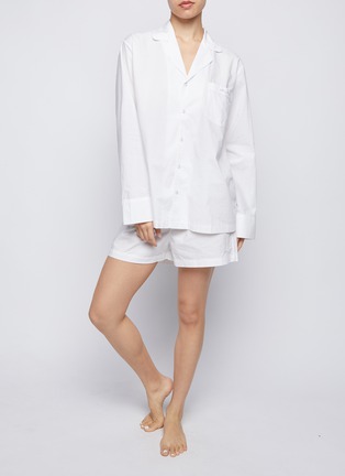Figure View - Click To Enlarge - SKIMS - Cotton Poplin Sleep Button Up Shirt