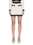 Main View - Click To Enlarge - SELF-PORTRAIT - Faux Pearl Embellished Bow Knit Mini Skirt