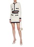 Figure View - Click To Enlarge - SELF-PORTRAIT - Faux Pearl Embellished Bow Knit Mini Skirt